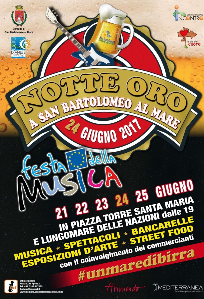 A San Bartolomeo al Mare cinque giorni di “Festa della Musica”. Il programma da mercoledì a domenica