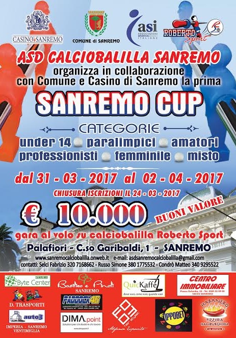 AL PALAFIORI IL PRIMO TORNEO DI CALCIO BALILLA SANREMO