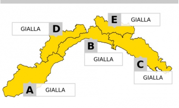 ALLERTA GIALLA SU TUTTA LA LIGURIA, DA DOMANI ARRIVANO LE PIOGGE