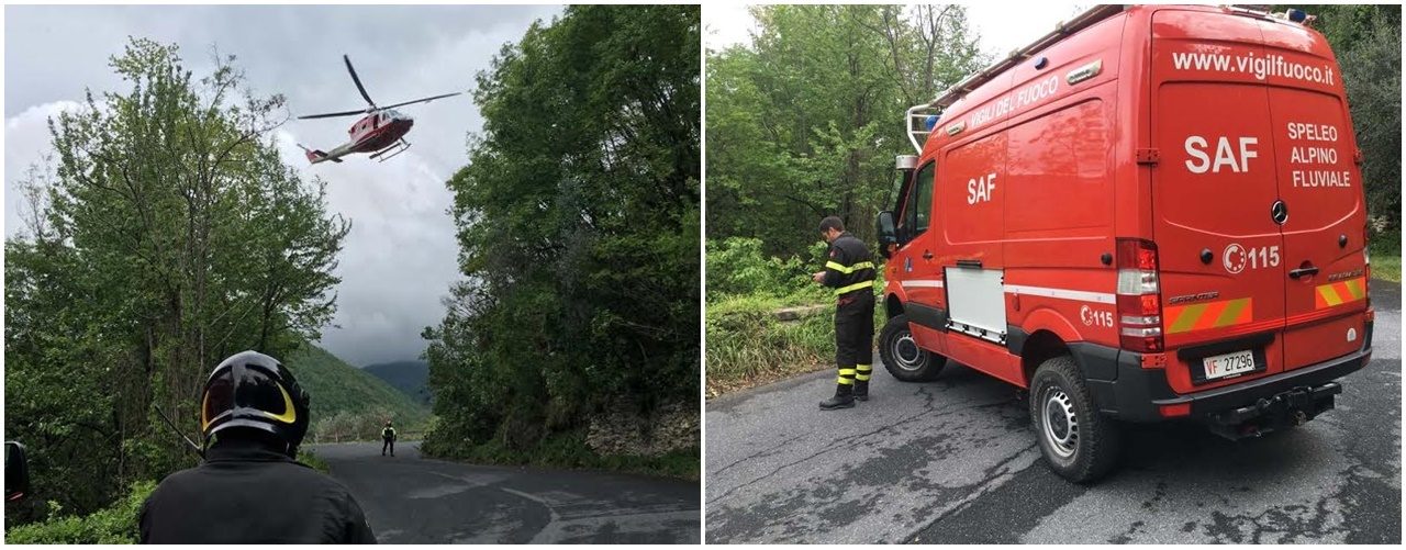 AUTO CARAMBOLA GIU’ PER 150 METRI DAL CIGLIO DELLA STRADA/ SUOCERO DEL SINDACO DI VESSALICO TRASPORTATO AL SANTA CORONA