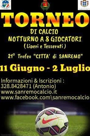 Aperte iscrizioni al “21° Trofeo Città di Sanremo”