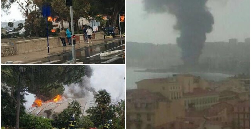 BRUCIA LA PISCINA DEL SOLENZARA A MENTONE / VIGILI DEL FUOCO IN AZIONE