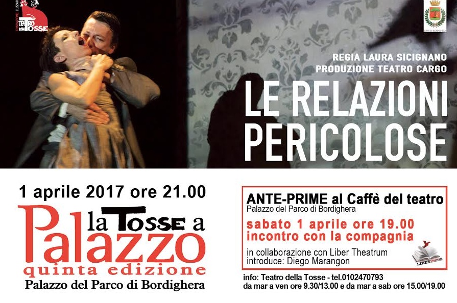 Bordighera: tornano le anteprime teatrali, incontro con gli attori de “Le relazioni pericolose”