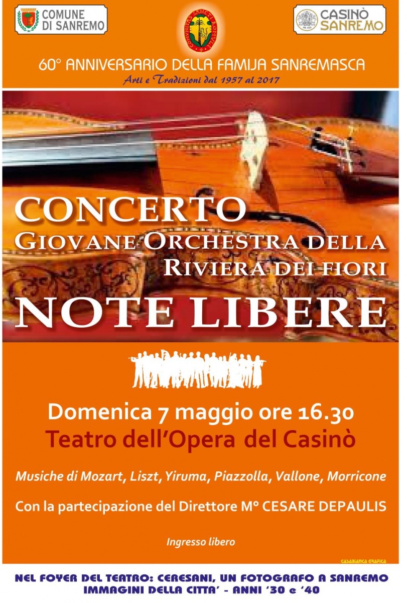 CONCERTO DELLA GIOVANE ORCHESTRA  NOTE LIBERE PER I 60 ANNI DELLA FAMIJA SANREMASCA