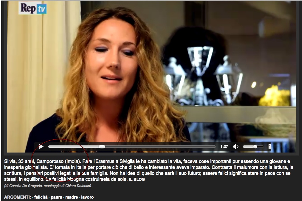 DALLA PROVINCIA DI IMOLA… DIRETTAMENTE SU REPUBBLICA.IT UNA VIDEOINTERVISTA A SILVIA SGARABOTTOLO