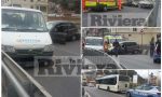 DRAMMATICO SCHIANTO TRA UN'AUTO E UN CAMION SULL'AURELIA A VENTIMIGLIA/ FOTOSERVIZIO