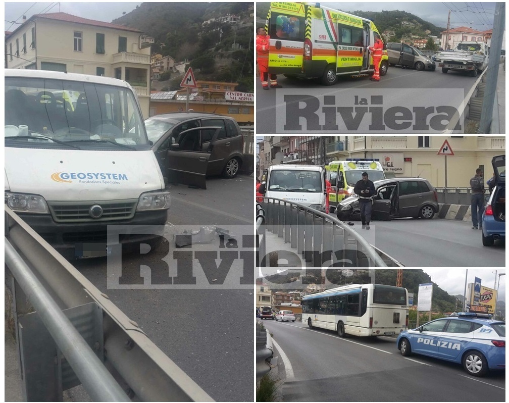 DRAMMATICO SCHIANTO TRA UN’AUTO E UN CAMION SULL’AURELIA A VENTIMIGLIA/ FOTOSERVIZIO