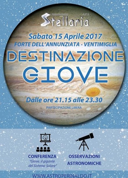“Destinazione Giove” alla Terrazza dell’Annunziata, osservazione a cura dell’associazione Stellaria di Perinaldo