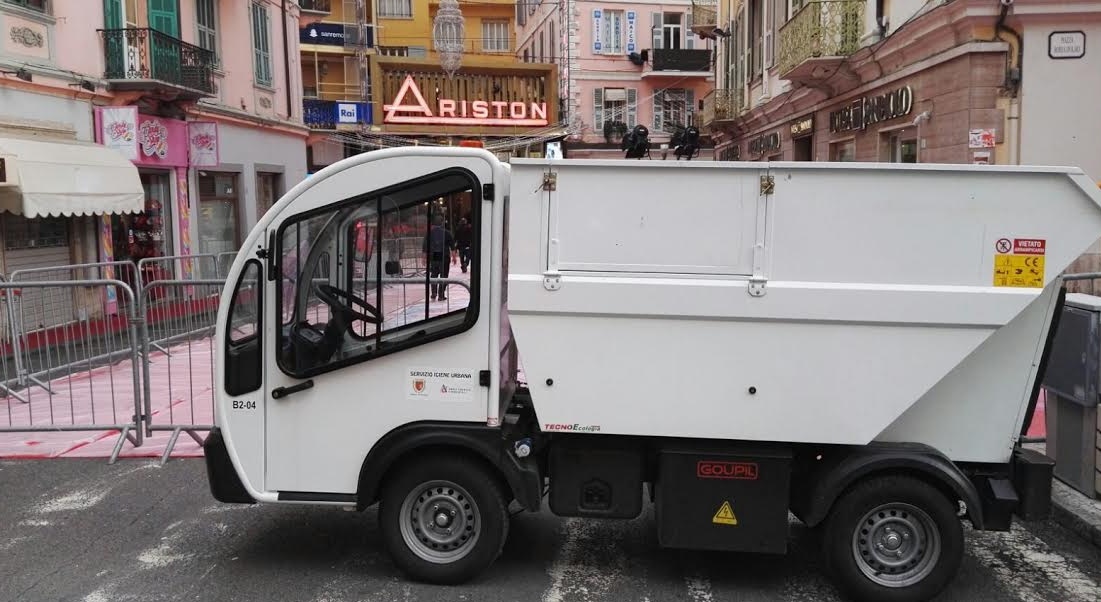 Durante il Festival una Sanremo pulita ed ecologica con i 7 mezzi elettrici per i servizi di igiene urbana