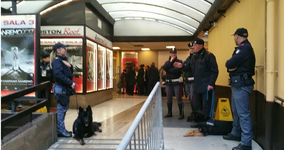 Festival di Sanremo, la sicurezza affidata anche alle unità cinofile di Polizia e Carabinieri