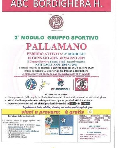 I primi 50 anni dell’ABC Bordighera Handball.