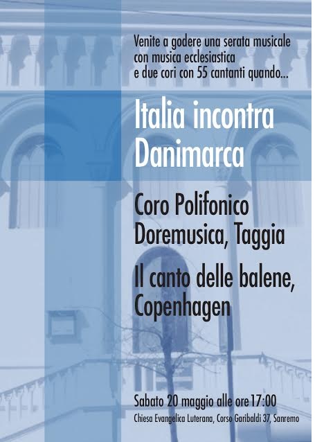 Il coro danese “Il Canto delle Balene” con il Polifonico DoReMusica in concerto a Sanremo