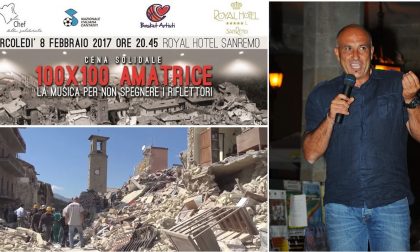 Il sindaco di Amatrice a Sanremo per la cena "charity" con la Nazionale Cantanti e Basketartisti