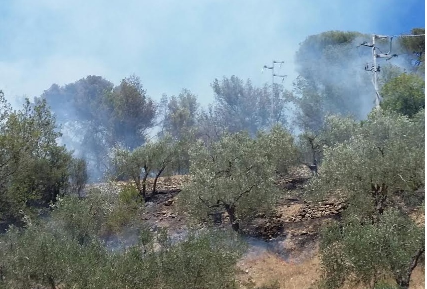 Incendio a San Lorenzo al Mare il località Molino