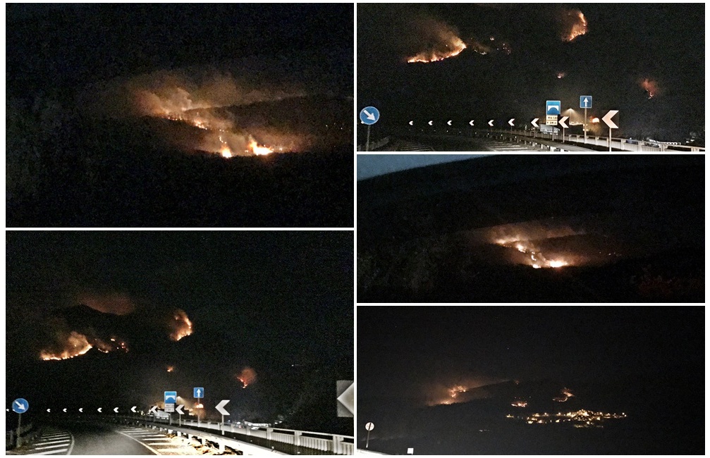 Le foto di un nostro lettore degli incendi che la scorsa notte hanno devastato l’entroterra