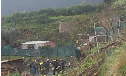 Maltempo: cede un muro sulla strada per Sealza a Ventimiglia, vigili del fuoco sul posto