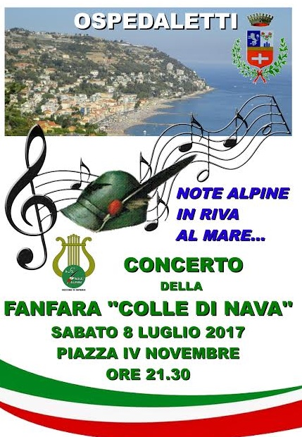 Ospedaletti, questa sera il concerto della Fanfara “Colle di Nava”