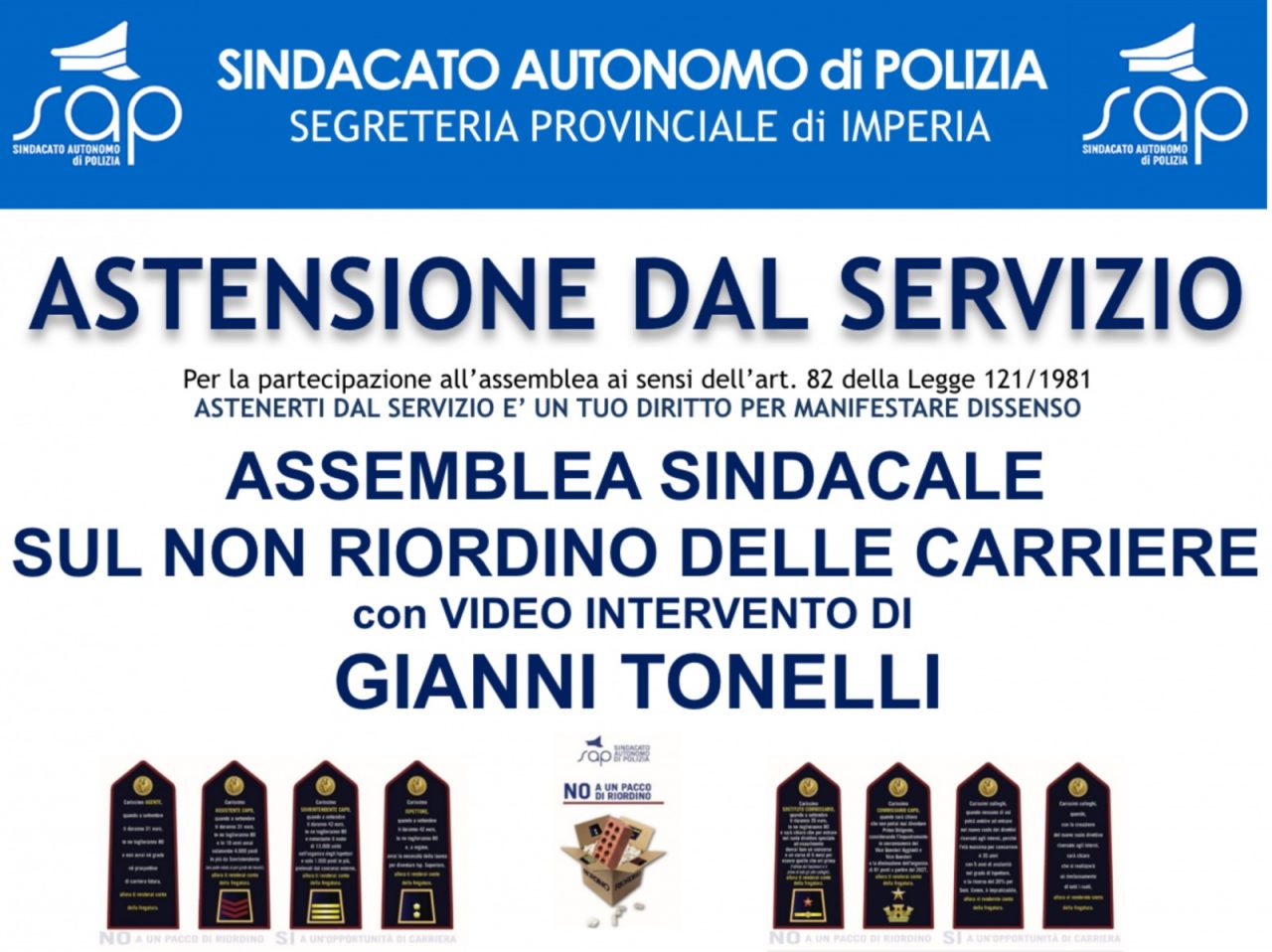 Polizia (Sap): oggi astensione di tre ore dal lavoro contro riordino