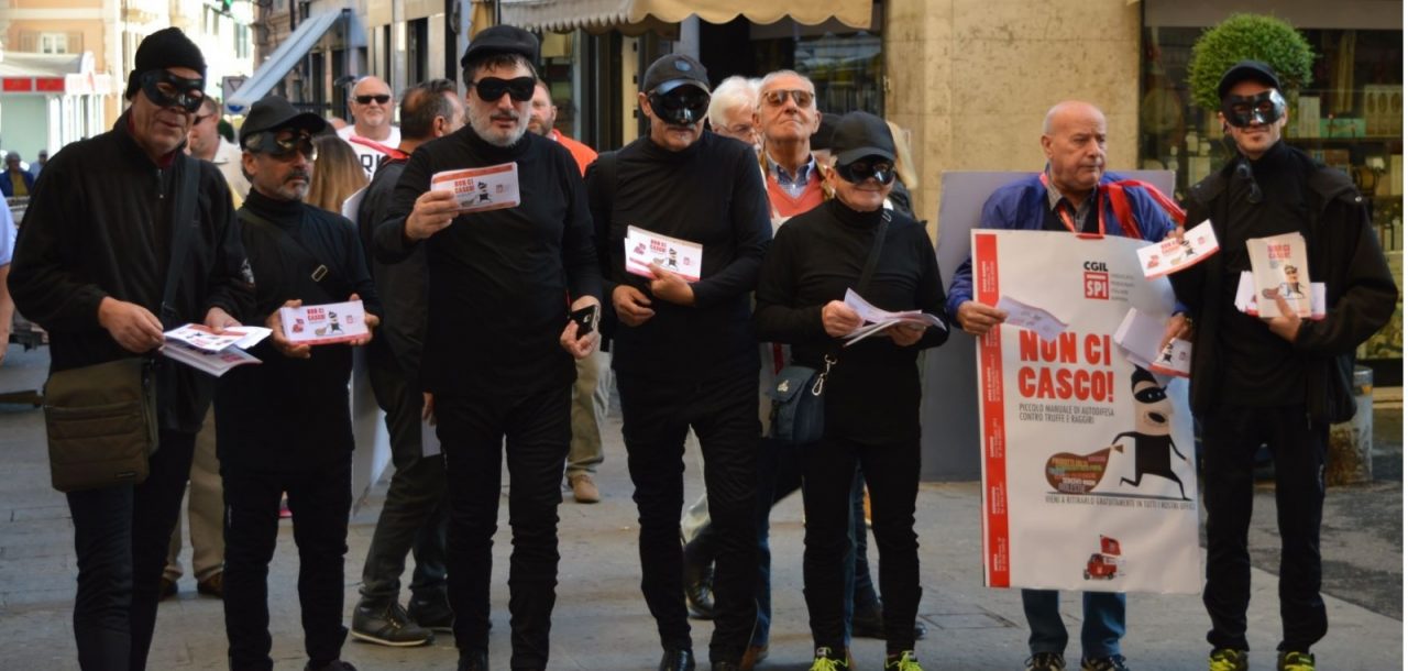SABATO MATTINA A ONEGLIA LA SPI-CGIL IN PRIMA LINEA PER LA CAMPAGNA “IO NON CI CASCO”