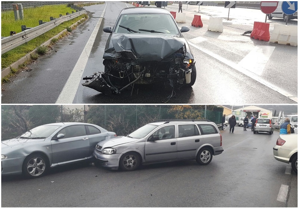SANREMO: DUE  INCIDENTI (LIEVI) PER LA PIOGGIA, TRA AURELIA BIS E STRADA SOLARO