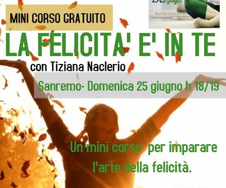 Sanremo Benessere, questa sera il corso sulla felicità di Tiziana Naclerio