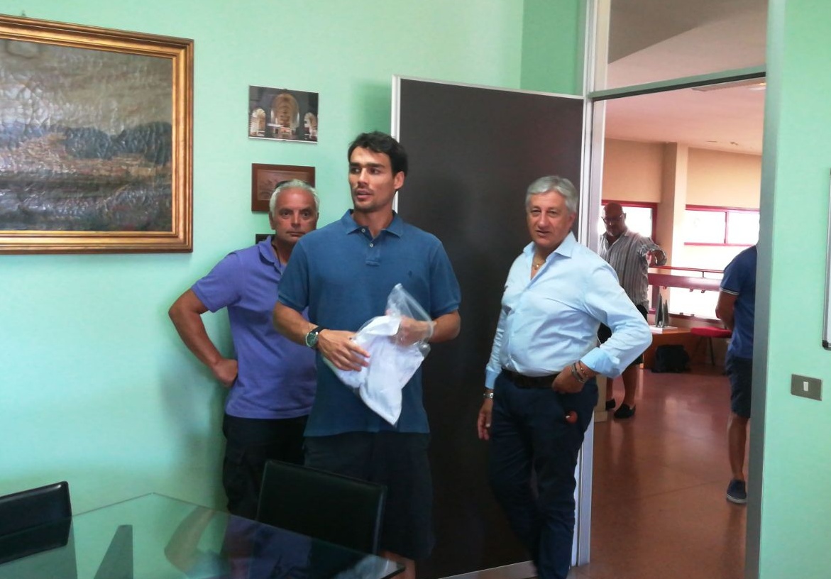 TENNIS: IL CAMPIONE FOGNINI IN COMUNE A TAGGIA PER INCONTRARE IL SINDACO/ FOTO E LANCIO
