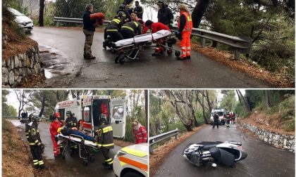 TRAGEDIA SFIORATA A VENTIMIGLIA: CADE IN SCOOTER E RISCHIA DI FINIRE IN DIRUPO/ FOTO E VIDEO