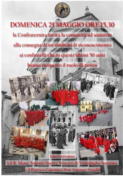 Un simbolo di riconoscimento ai Priori degli ultimi 50 anni della Confraternita dell S.S. Trinità di Taggia