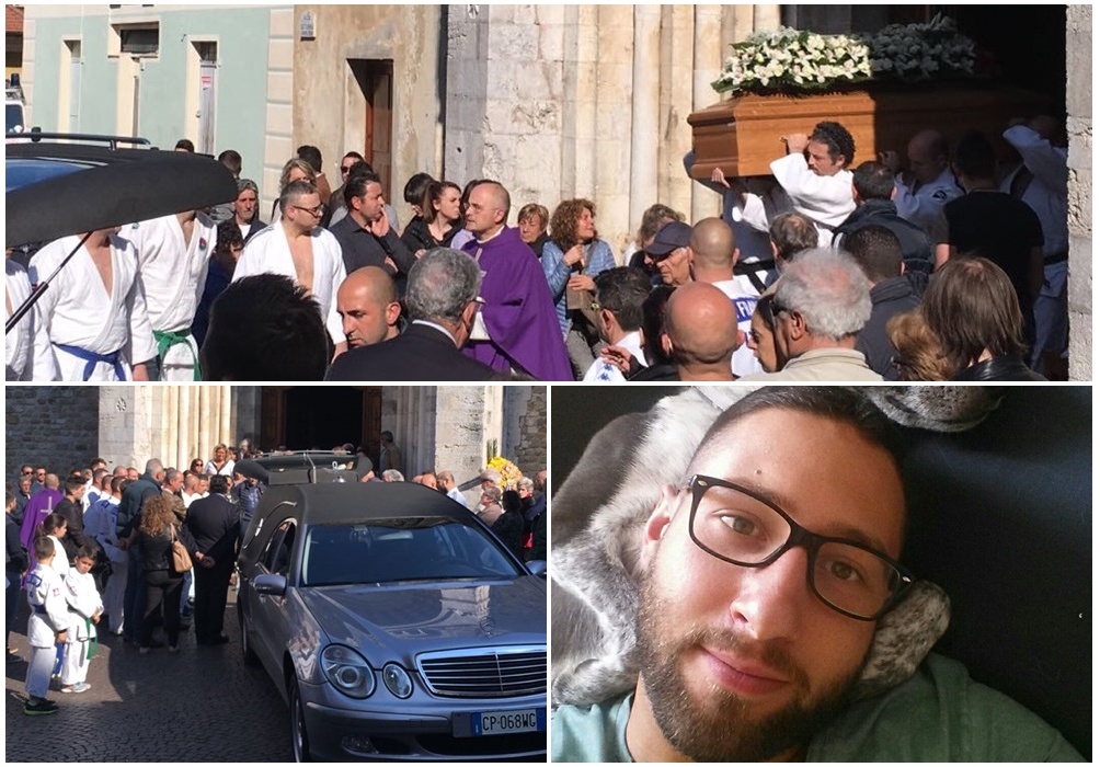 VENTIMIGLIA: IN 300 PER L’ADDIO AL CUOCO-JUDOKA CRISTIAN/ I COMPAGNI LO SALUTANO IN KIMONO