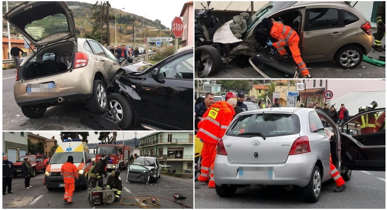 ARMA: TERRIBILE FRONTALE SULL’AURELIA/ 2 FERITI INCASTRATI NELLE LAMIERE/ TRAVOLTA UN’AUTO IN TRANSITO