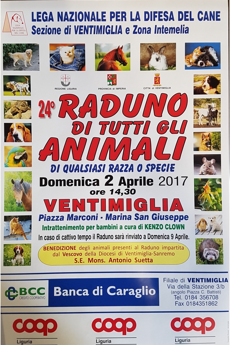 Ventimiglia: domenica c’è il 24° Raduno degli animali alla Marina San Giuseppe