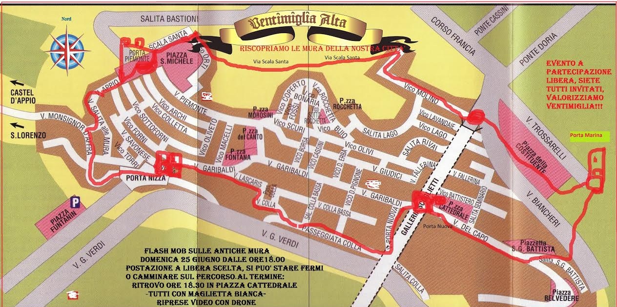 Ventimiglia, flashmob sulle mura storiche domenica prossima. Unica regola: vestirsi di bianco!