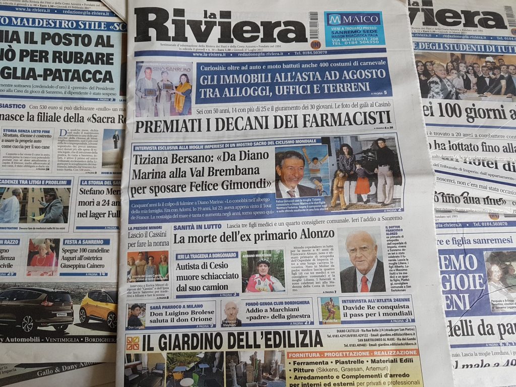 Curiosità, inchieste, personaggi e tante notizie da leggere sul settimanale La Riviera in edicola da oggi