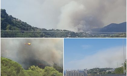 Vasto incendio vicino alle case a Nizza