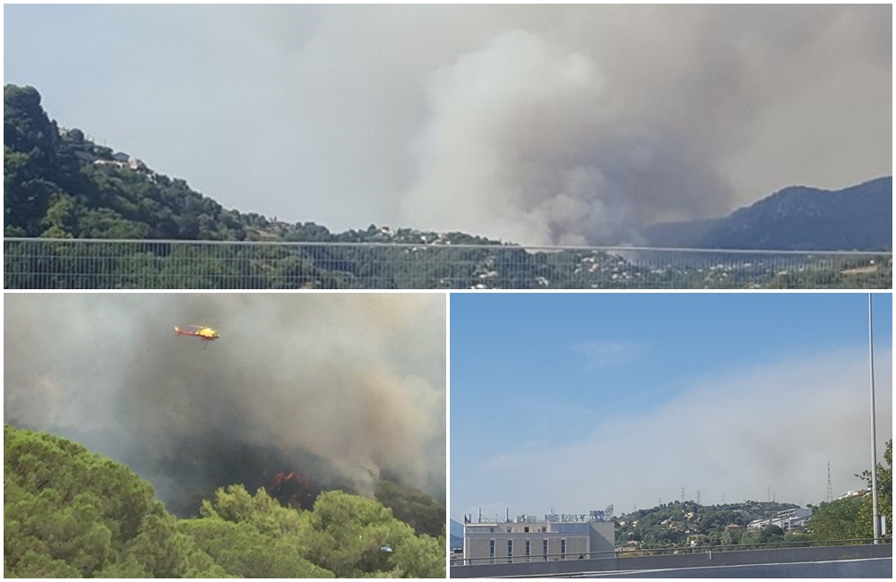 Vasto incendio vicino alle case a Nizza