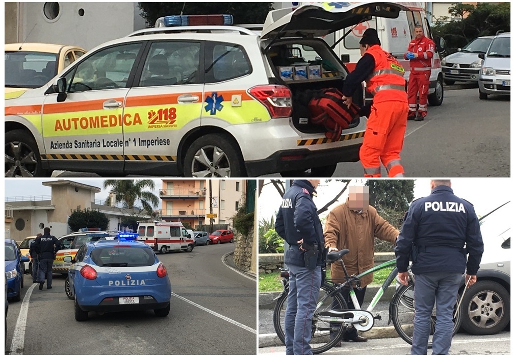 SANREMO: CADE IN BICI AL SOLARO: GRAVE 58ENNE TELEFONISTA IN VIA MATTEOTTI/ FOTO