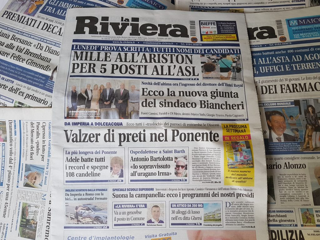 Notizie, curiosità, inchieste e molto altro sul “La Riviera” in edicola da oggi