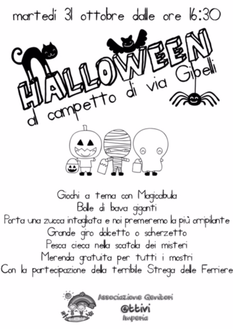 Zucche e maschere terrificanti: festa di Halloween al campetto di via Gibelli