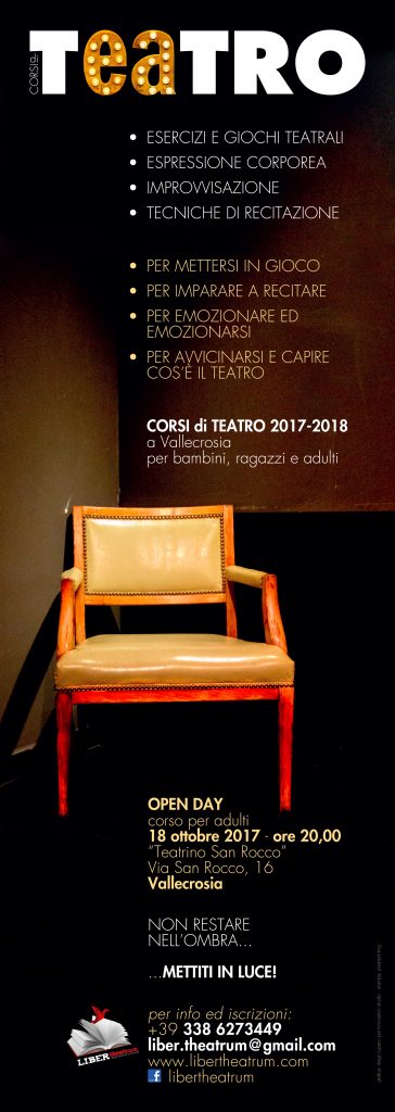 Al via domani i nuovi corsi di recitazione di Liber Theatrum