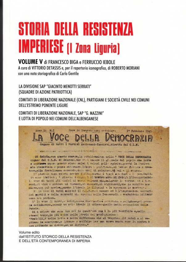 Domani a Ventimiglia la presentazione del V libro sulla Resistenza Imperiese