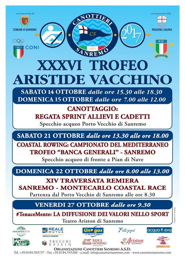 “Trofeo Aristide Vacchino” nel fine settimana a Sanremo