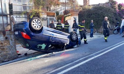 Auto si cappotta a Sanremo, ferito il figlio di un dipendente comunale