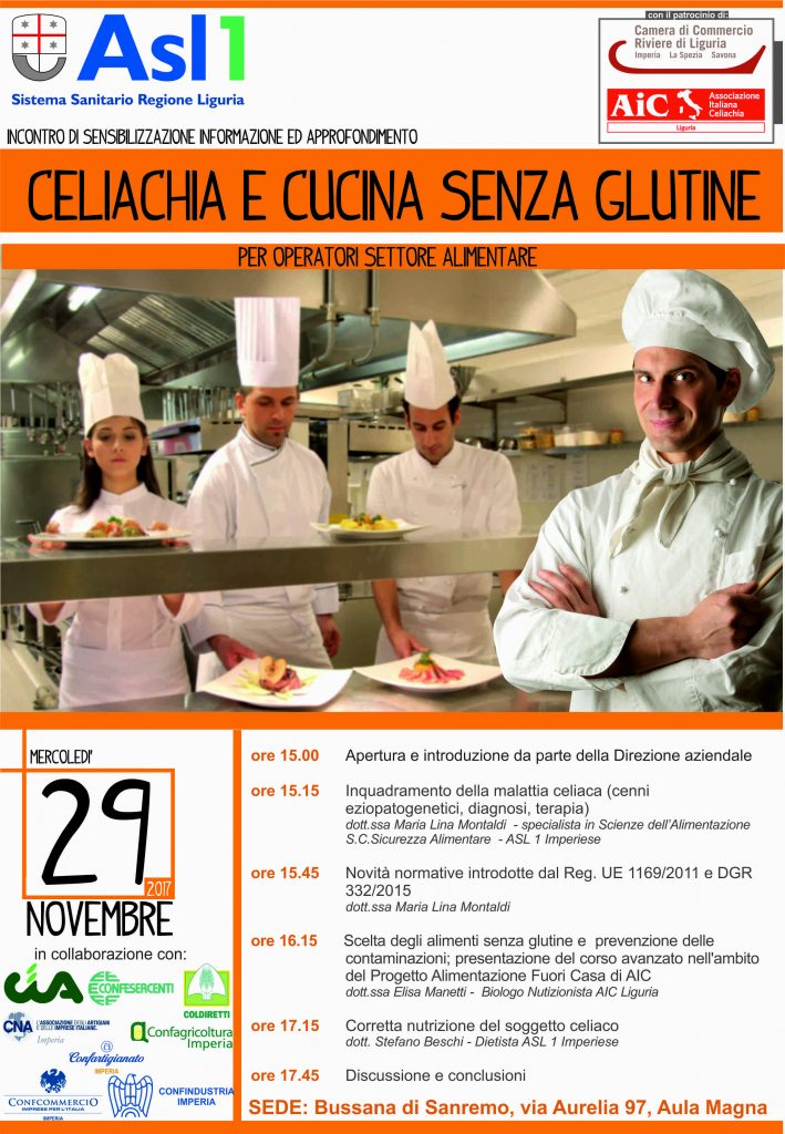 Celiachia, un incontro dell’Asl dedicato ai ristoratori