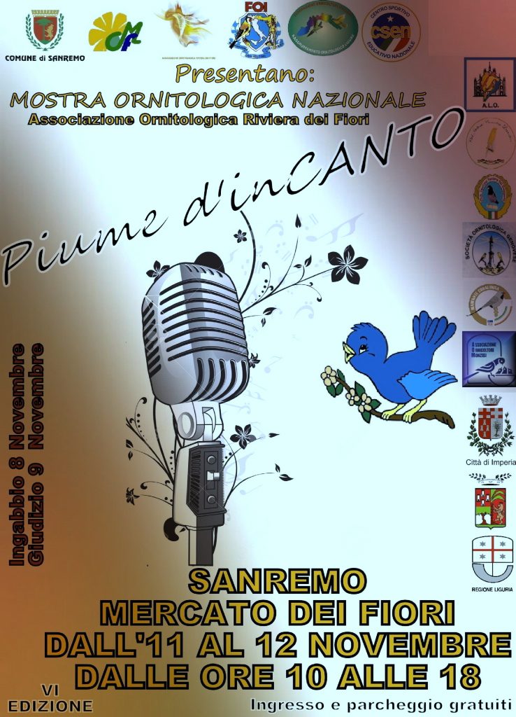 Mostra ornitologica il prossimo weekend a Sanremo