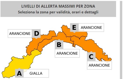 Piogge e temporali in arrivo: allerta gialla nel Ponente
