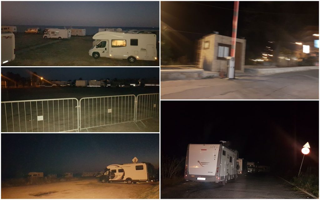 Chiusura di Pian di Poma per presenza di idrocarburi: una cinquantina di camper parcheggiati verso il mare