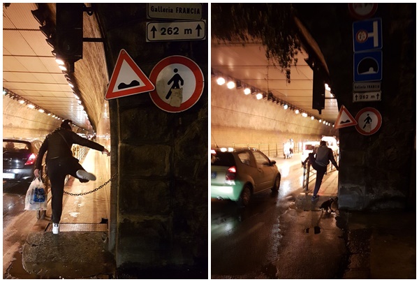 L’ironia di Rifondazione comunista sul salto ad ostacoli in Galleria Francia a Sanremo