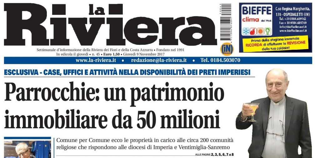 Volete sapere quanto è ricca e quanti immobili possiede la vostra Parrocchia? Comune per comune l’inchiesta esclusiva oggi su La Riviera