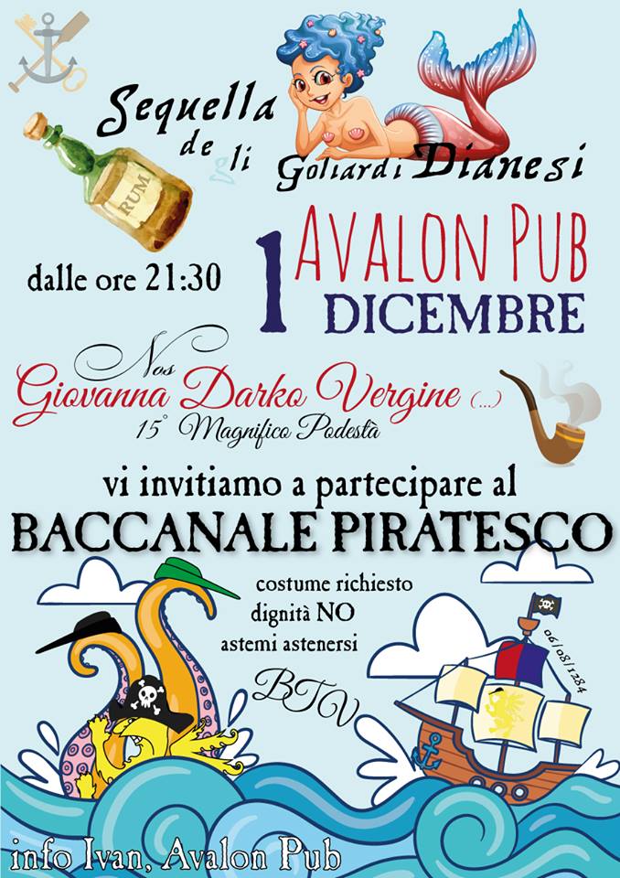 Questa sera la scanzonata festa a tema piratesco dei Goliardi Dianesi