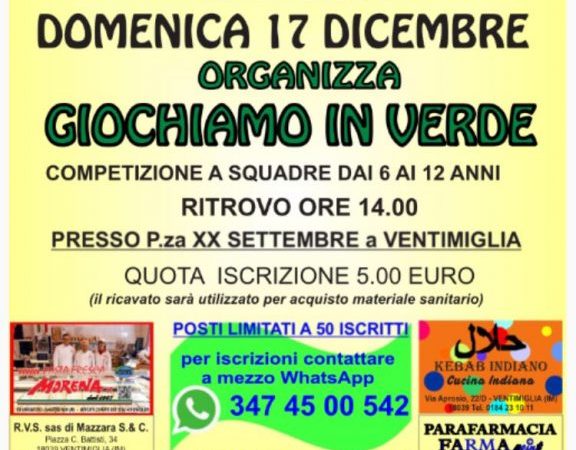 Giochi a squadre per bambini con la Croce Verde Intemelia